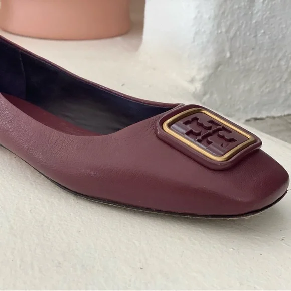 Tory Burch  Georgina Ballet Flats in Vintage Eggplant/Purple Moon. - Picture 8 of 11